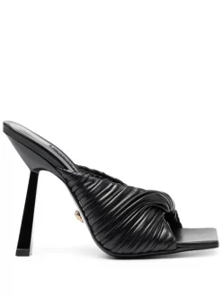 Versace KVO41 NERO + ORO VERSACE Mules à Détail Torsadé Femme