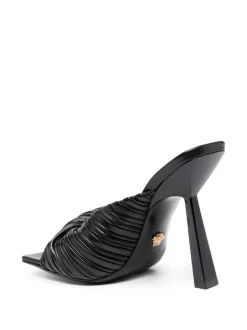 Versace KVO41 NERO + ORO VERSACE Mules à Détail Torsadé Femme -Pas Cher Versace Boutique 16289174 32561048 600