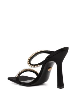 Versace Mules En Satin à Ornements Strassés Femme -Pas Cher Versace Boutique 16336755 35239004 600