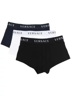 Versace Lot De Trois Boxers à Logo A4345 NERO/ BLU/ BIANCO