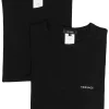 Versace A1A8 NERO-NERO Lot De Deux T-shirts à Col Rond Femme