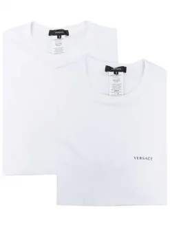 Versace Lot De Deux T-shirts à Col Rond A94Z BIANCO-BIANCO