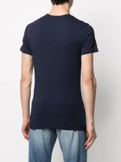 Versace Lot De Deux T-shirts à Col Rond A98F BLU NAVY + BLU NAVY -Pas Cher Versace Boutique 16357917 31428432 600