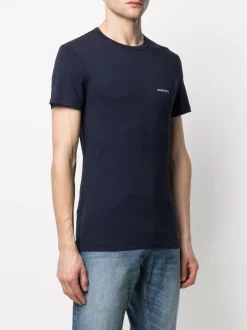 Versace Lot De Deux T-shirts à Col Rond A98F BLU NAVY + BLU NAVY -Pas Cher Versace Boutique 16357917 31429503 600
