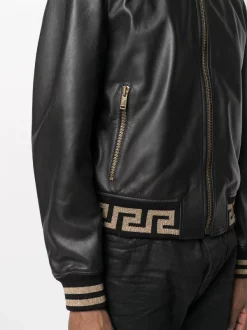 Versace Veste Bomber à Motif Greca 2B150 BLACK -Pas Cher Versace Boutique 16357982 31528374 600