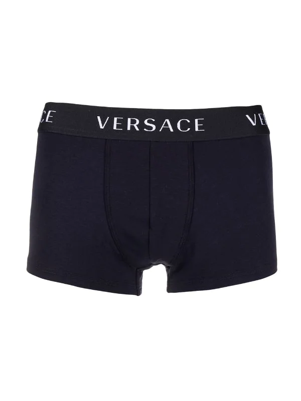 Versace Lot De Deux Slips à Bande Logo A98F BLU NAVY/ BLU NAVY 2 Versace Lot De Deux Slips à Bande Logo A98F BLU NAVY/ BLU NAVY – Image 2