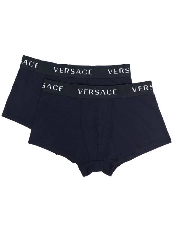 Versace Lot De Deux Slips à Bande Logo A98F BLU NAVY/ BLU NAVY 1 Versace Lot De Deux Slips à Bande Logo A98F BLU NAVY/ BLU NAVY