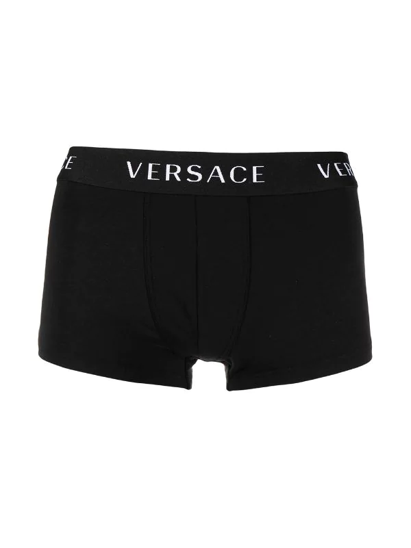 Versace Lot De Trois Boxers à Bande Logo A3278 NERO/ GRIGIO/ BIANCO 2 Versace Lot De Trois Boxers à Bande Logo A3278 NERO/ GRIGIO/ BIANCO – Image 2