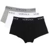 Versace Lot De Trois Boxers à Bande Logo A3278 NERO/ GRIGIO/ BIANCO