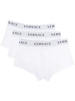 Versace Lot De Trois Boxers à Bande Logo Homme