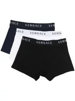 Versace Lot De Trois Boxers à Bande Logo Homme