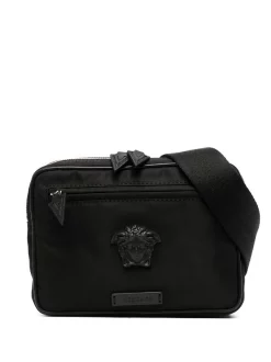 Versace D41NP NERO/ NERO/ PALLADIO Sac Banane à Plaque Medusa Homme
