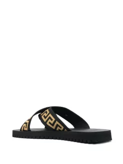 Versace Sandales à Motif Greca D4DOV NERO-ORO -Pas Cher Versace Boutique 16359115 31498907 600