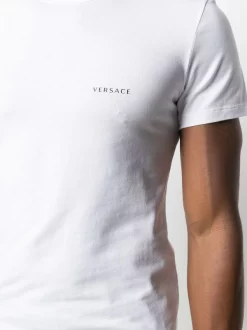 Versace Lot De Deux T-shirts à Col Ras-de-cou A40I BIANCO/ BLU -Pas Cher Versace Boutique 16372212 31600820 600