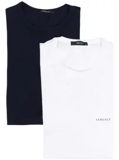 Versace Lot De Deux T-shirts à Col Ras-de-cou A40I BIANCO/ BLU