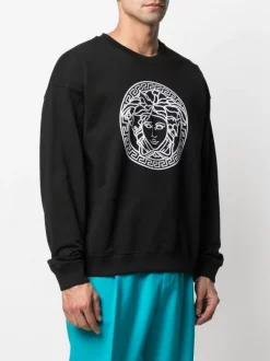Versace A1008 BLACK Sweat à Broderies Medusa Homme -Pas Cher Versace Boutique 16426433 32254450 600