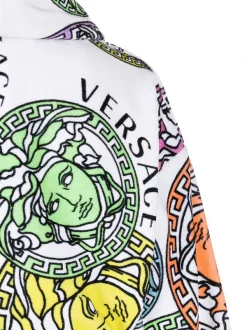 ( Nouvelle Collection ) Versace Z4587 White-multicolor Robe Longue à Motif Medusa Head Femme -Pas Cher Versace Boutique 16429525 32880234 600