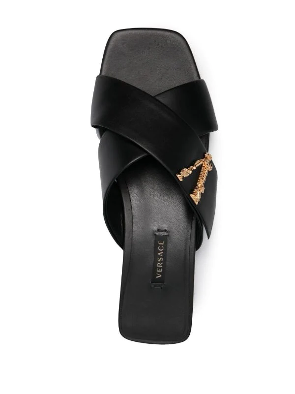 Versace Sandales Virtus KVO41 NERO ORO VERSACE 4 Versace Sandales Virtus KVO41 NERO ORO VERSACE – Image 4