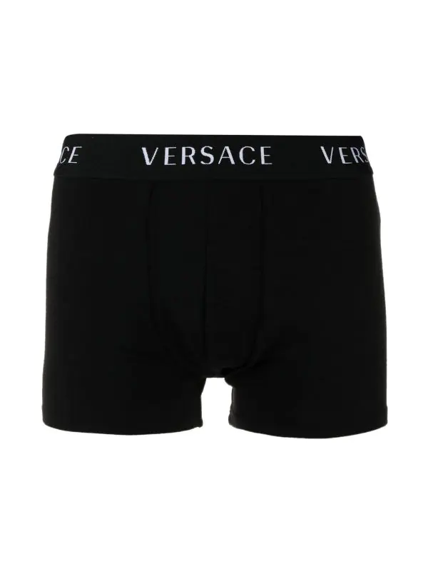 Versace A1A8 Black-black Lot De Deux Boxers à Bande Logo Homme 2 Versace A1A8 Black-black Lot De Deux Boxers à Bande Logo Homme – Image 2