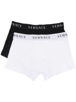 Versace Lot De Deux Boxers à Bande Logo A2A4