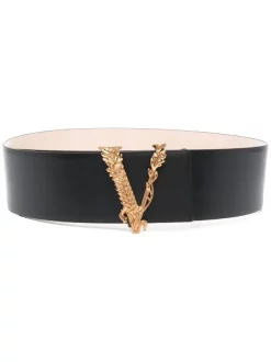Versace Ceinture Virtus En Cuir KVO41 NERO/ORO VERSACE