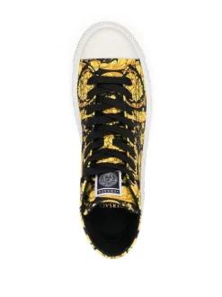 Versace Baskets Montantes à Imprimé Baroque 5W08V NERO+ORO-NERO+ORO -Pas Cher Versace Boutique 16548680 32885024 600