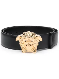 Versace D410H BLACK Ceinture à Boucle Medusa Homme