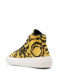 Versace Baskets Montantes à Imprimé Greca Barocco Femme -Pas Cher Versace Boutique 16549485 32342315 600