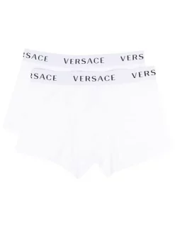 Versace Lots De Deux Boxers à Ceinture à Logo Homme