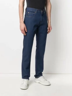 Versace Jean Droit à Patch Logo 1D100 DKBL -Pas Cher Versace Boutique 16562720 32466566 600