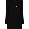 Versace Manteau Croisé En Laine 1B000 NERO