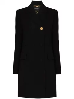 Versace Manteau Croisé En Laine 1B000 NERO