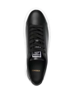 Versace D41 NERO Baskets Lacées Greca à Patch Logo Homme -Pas Cher Versace Boutique 16716917 32856638 600