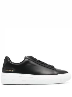 Versace D41 NERO Baskets Lacées Greca à Patch Logo Homme