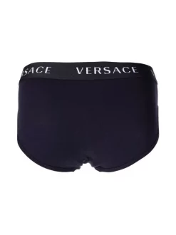 Versace A40I BIANCO BLUE Lot De Deux Slips à Logo Homme -Pas Cher Versace Boutique 16728229 33122077 600