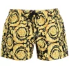 ( Access Edit ) Versace Short De Jogging à Imprimé Baroque A7900 F. DO NERO + STAMPA ORO