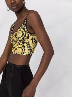 ( Positively Conscious ) Versace Haut De Bikini à Imprimé Baroque A7900 F.DONERO.STAMPA.ORO -Pas Cher Versace Boutique 16735038 33069268 600