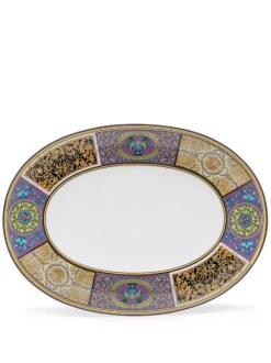 Versace BAROCCO MOSAIC PIATTO OVALE 38 Cm Assiette Barocco Mosaic à Design Ovale Femme