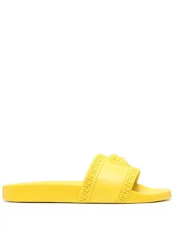 Versace Claquettes à Motif Medusa 1Y020 YELLOW