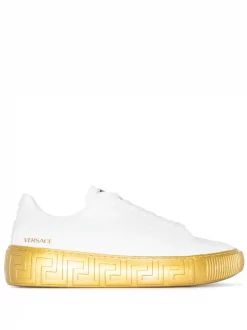 Versace 2W110 BIANCO+ORO Baskets Greca Femme