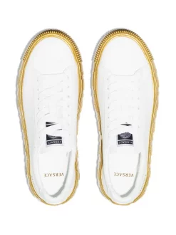 Versace 2W110 BIANCO+ORO Baskets Greca Femme -Pas Cher Versace Boutique 16761058 34562379 600