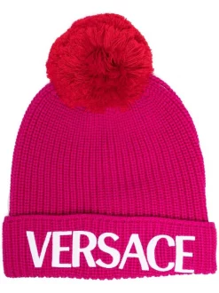Versace Bonnet à Logo Imprimé Femme