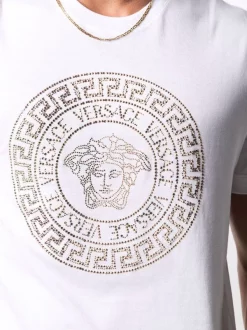 Versace 1W000 OPTICAL WHITE T-shirt Medusa à Ornements De Cristal Homme -Pas Cher Versace Boutique 16805935 33576190 600