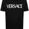 Versace 1B000 BLACK T-shirt à Logo Brodé Homme