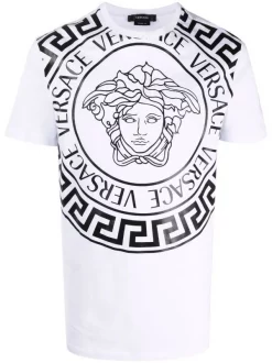 Versace T-shirt à Imprimé Medusa 2W020 WHITE+BLACK