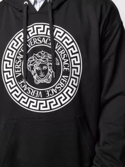 Versace Hoodie Medusa Ample à Logo Imprimé Homme -Pas Cher Versace Boutique 16805944 33575755 600