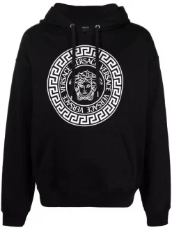 Versace Hoodie Medusa Ample à Logo Imprimé Homme