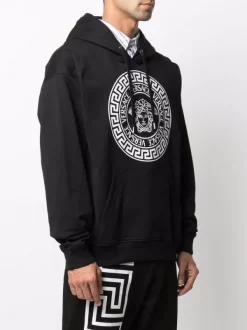 Versace Hoodie Medusa Ample à Logo Imprimé Homme -Pas Cher Versace Boutique 16805944 33576327 600