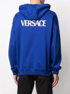 Versace 1U600 Lapis Hoodie Medusa à Logo Imprimé Homme -Pas Cher Versace Boutique 16805945 33359128 600