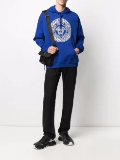 Versace 1U600 Lapis Hoodie Medusa à Logo Imprimé Homme -Pas Cher Versace Boutique 16805945 33359134 600